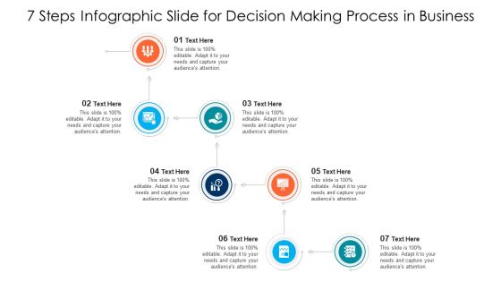 7 Steps Infographic Slide For Decision Making Process In Business Ppt PowerPoint Presentation File Layout Ideas PDF