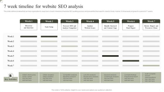 7 Week Timeline For Website SEO Analysis Ppt Portfolio Themes PDF 7 Week Timeline For Website SEO Analysis Ppt Portfolio Themes PDF