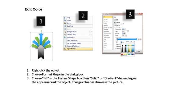 7 Arrows Diverging Representing Process Model Circular Layout Network PowerPoint Slides Slide03