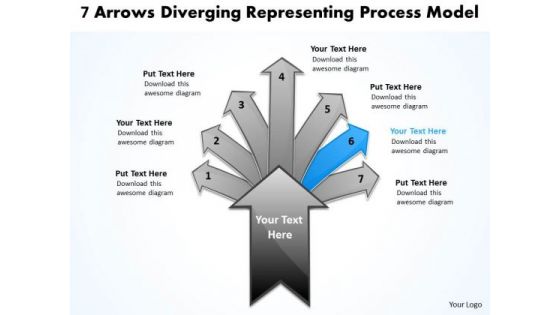 7 Arrows Diverging Representing Process Model Ppt Pie PowerPoint Templates