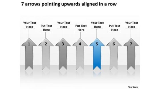 7 Arrows Pointing Upwards Aligned Ppt Business Plans PowerPoint Templates