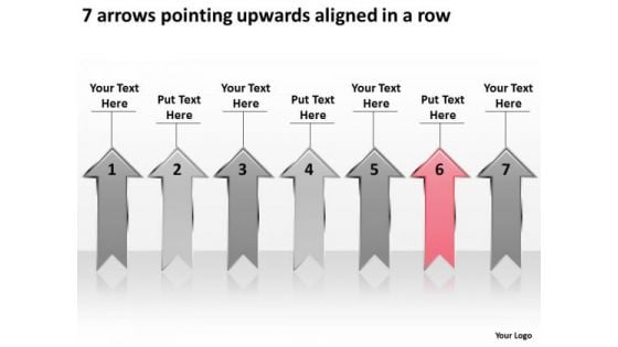 7 Arrows Pointing Upwards Aligned Ppt What Is Business Plan PowerPoint Slides