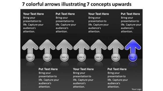 7 Colorful Arrows Illustrating Concepts Upwards Ppt Business Plan Tools PowerPoint Templates