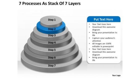 7 Processess As Stack Of Layers Ppt Small Business Plan Sample PowerPoint Templates