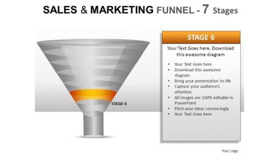 7 Stage Conversion Rate Funnel PowerPoint Slides And Ppt Diagram Templates