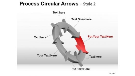 7 Stage Process Circular Arrows PowerPoint Templates