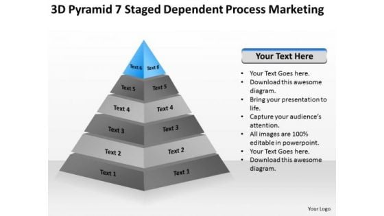 7 Staged Dependent Process Marketing Ppt Business Plan Template PowerPoint Templates