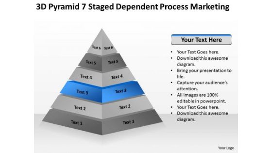 7 Staged Dependent Process Marketing Ppt Strategic Business Plan Template PowerPoint Templates