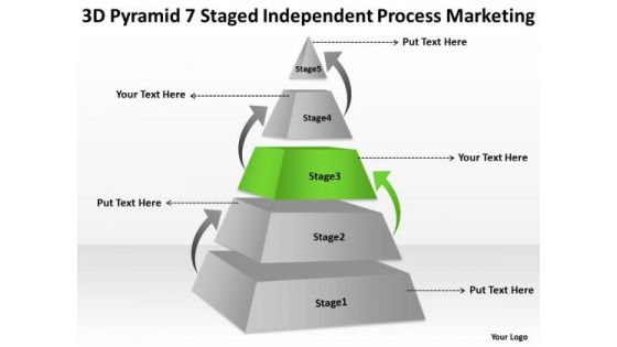 7 Staged Independent Process Marketing Ppt Business Plan Template PowerPoint Templates