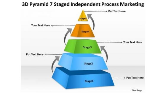 7 Staged Independent Process Marketing Ppt Business Plan Template Word PowerPoint Templates