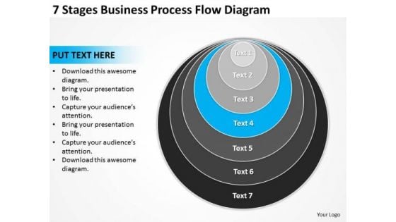 7 Stages Business Process Flow Diagram Ppt Basic Plan PowerPoint Slides