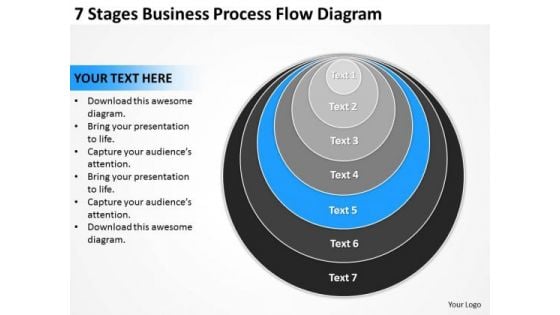 7 Stages Business Process Flow Diagram Ppt Plan Model PowerPoint Templates