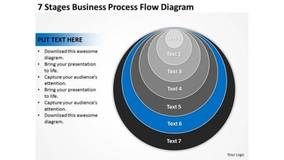 7 Stages Business Process Flow Diagram Ppt Plan PowerPoint Template