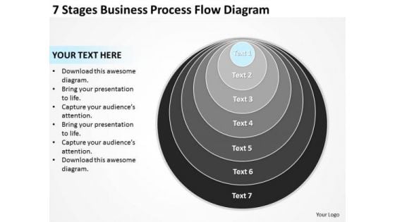 7 Stages Business Process Flow Diagram Ppt Plan PowerPoint Templates