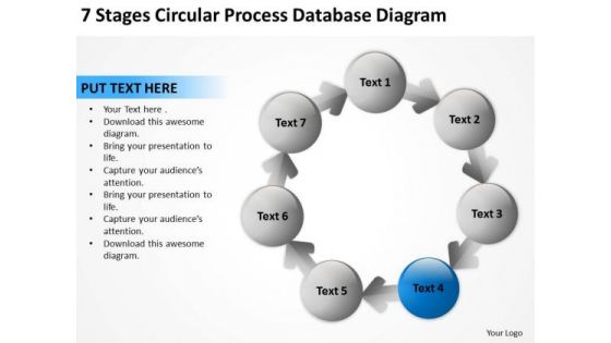 7 Stages Circular Process Database Diagram Home Care Business Plan PowerPoint Templates