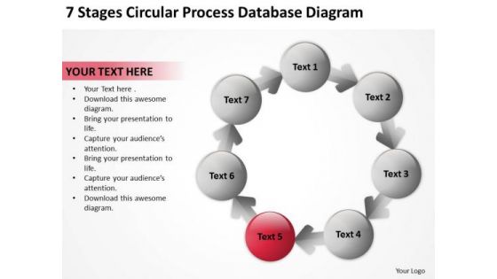 7 Stages Circular Process Database Diagram Small Business Ideas PowerPoint Slides