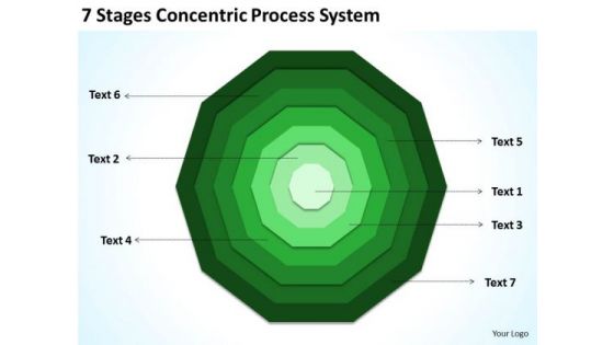 7 Stages Concentric Proces System Company Description Business Plan PowerPoint Templates