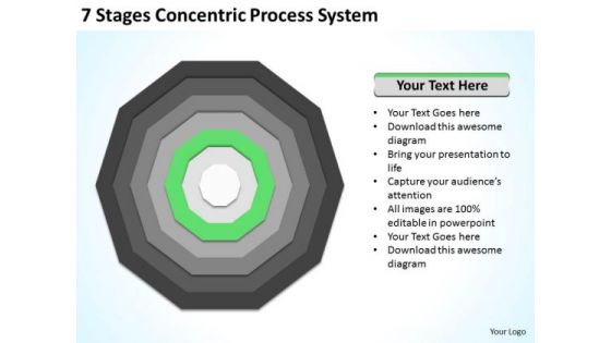 7 Stages Concentric Proces System Example Business Plan PowerPoint Slides