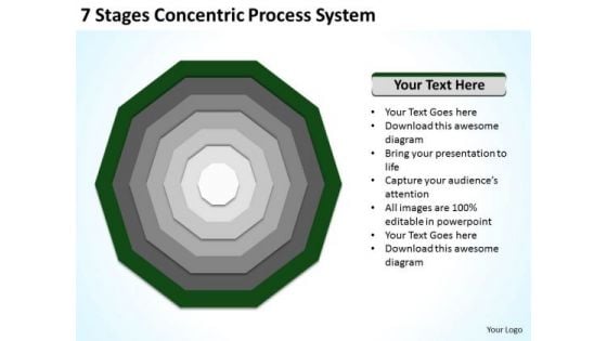 7 Stages Concentric Proces System Ppt Sample Business Plan For PowerPoint Slides