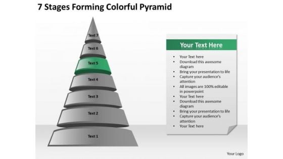 7 Stages Forming Colorful Pyramid Ppt Business Plan Proposal PowerPoint Templates