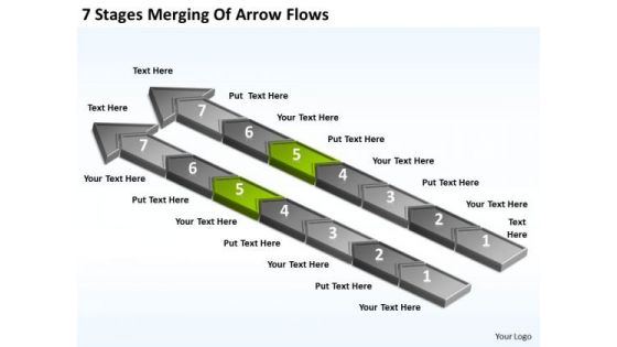 7 Stages Merging Of Arrow Flows Business Plan Company PowerPoint Slides