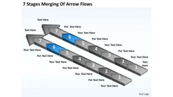 7 Stages Merging Of Arrow Flows What Is Business Plan PowerPoint Templates