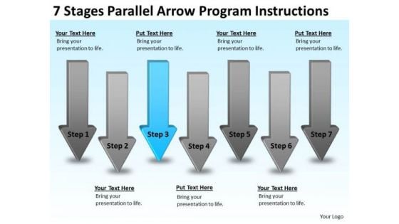 7 Stages Parallel Arrow Program Instructions Business Plan Generator PowerPoint Templates 7 Stages Parallel Arrow Program Instructions Business Plan Generator PowerPoint Templates