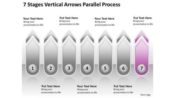 7 Stages Vertical Arrows Parallel Process Ppt Event Planning Business PowerPoint Templates