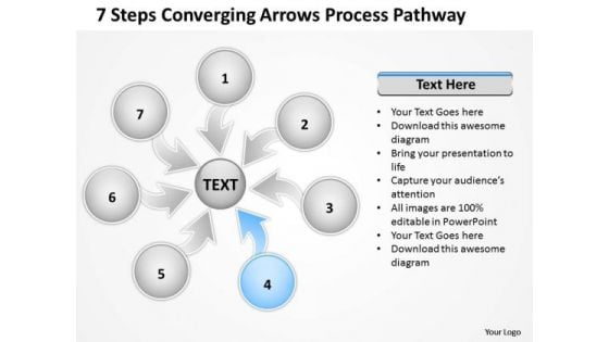 7 Steps Coverging Arrows Process Pathway Circular Flow Network PowerPoint Templates