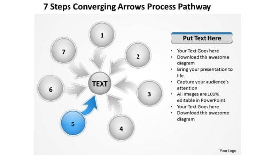 7 Steps Coverging Arrows Process Pathway Ppt Circular Flow Network PowerPoint Template