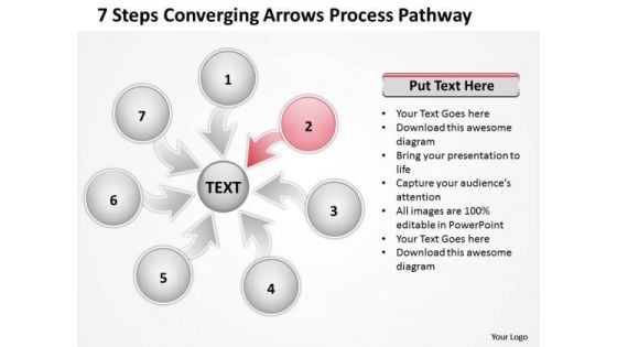 7 Steps Coverging Arrows Process Pathway Ppt Circular Flow Network PowerPoint Templates