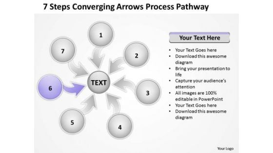 7 Steps Coverging Arrows Process Pathway Ppt Network Software PowerPoint Slides