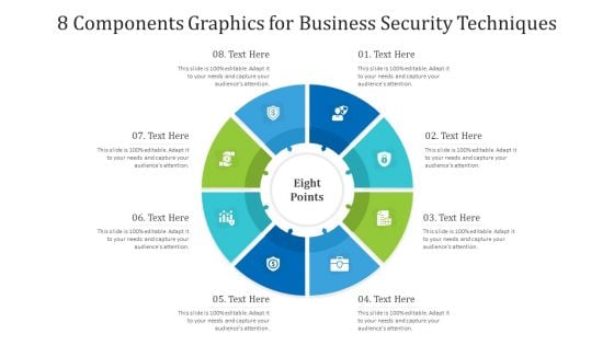 8 Components Graphics For Business Security Techniques Ppt Inspiration Shapes PDF