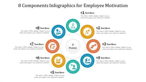 8 Components Infographics For Employee Motivation Ppt Slides Microsoft PDF