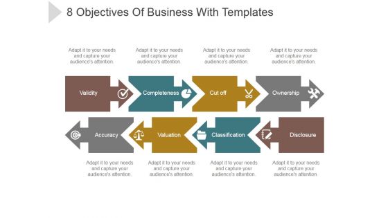 8 Objectives Of Business With Templates Ppt PowerPoint Presentation Example 2015