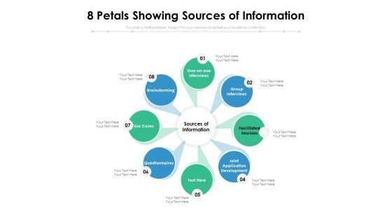 8 Petals Showing Sources Of Information Ppt PowerPoint Presentation Professional Structure PDF