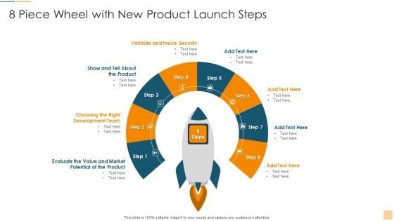 8 Piece Wheel With New Product Launch Steps Ppt Ideas Deck PDF