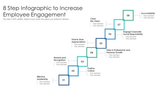 8 Step Infographic To Increase Employee Engagement Ppt PowerPoint Presentation Gallery Guidelines PDF