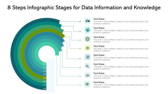 8 Steps Infographic Stages For Data Information And Knowledge Ppt Powerpoint Presentation Gallery Guide Pdf