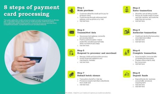 8 Steps Of Payment Card Processing Professional PDF