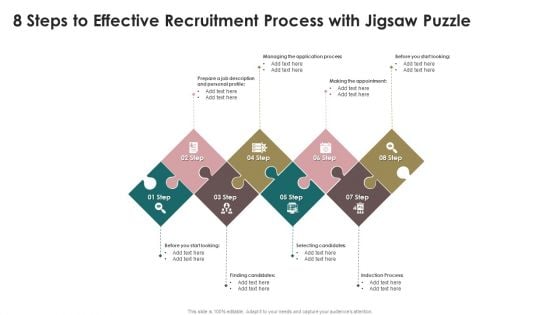 8 Steps To Effective Recruitment Process With Jigsaw Puzzle Graphics PDF