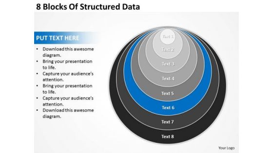 8 Blocks Of Structured Data Business Plan For Bakery PowerPoint Slides