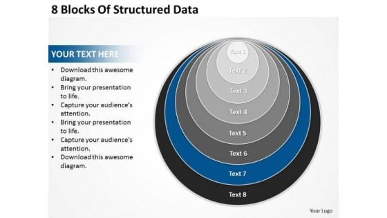 8 Blocks Of Structured Data Business Plan Generator PowerPoint Templates