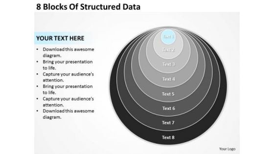 8 Blocks Of Structured Data Business Plan Template Word PowerPoint Templates