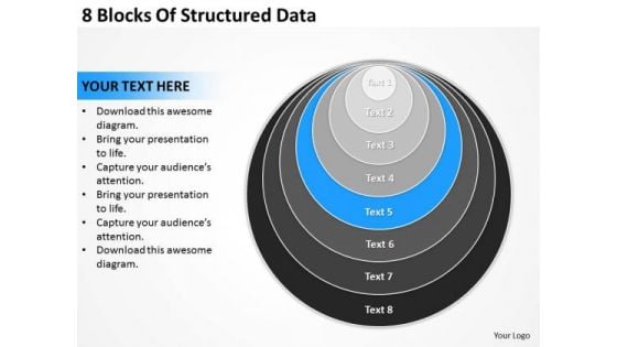 8 Blocks Of Structured Data Plans PowerPoint Templates