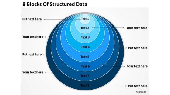 8 Blocks Of Structured Data Sample Business Plan Format PowerPoint Slides