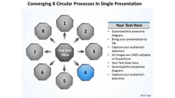 8 Circular Processes In Single Presentation Network PowerPoint Templates