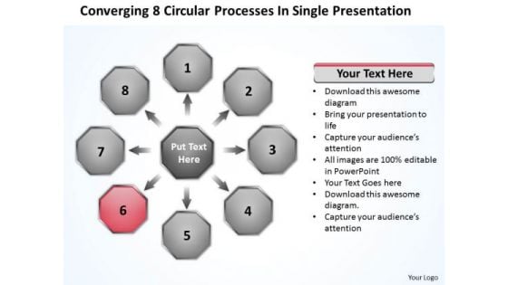 8 Circular Processes In Single Presentation PowerPoint Templates