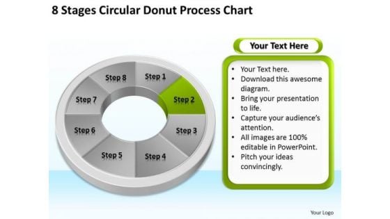 8 Stages Circular Donut Process Chart Business Plan PowerPoint Templates