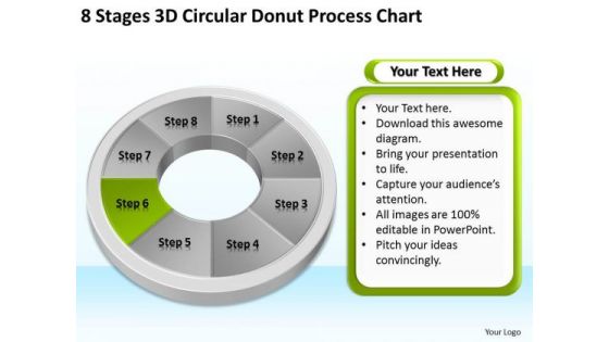 8 Stages Circular Donut Process Chart Business Plan Template PowerPoint Slides